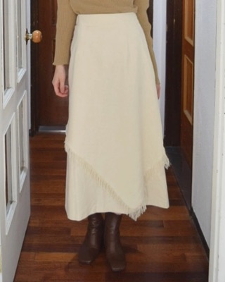fringe layered skirt (2color)