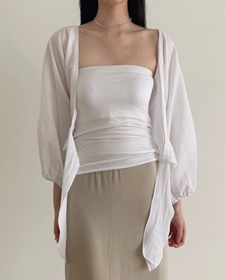 linen strap cardigan (3color)