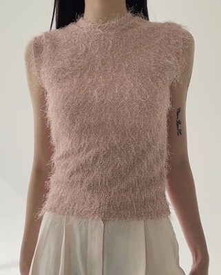 fur knit sleeveless (2color)