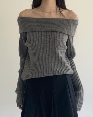 golgie off shoulder knit (3color)