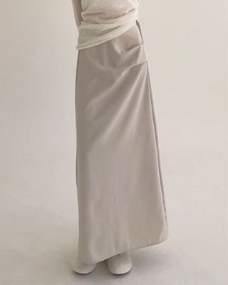 satin dart skirt (2color)