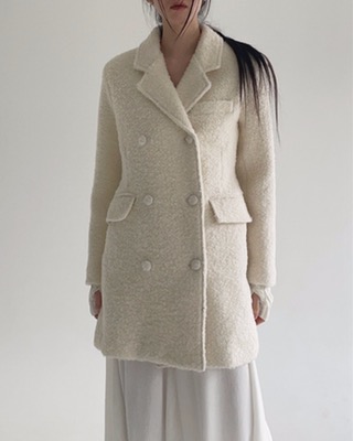wool boucle half coat (3color)