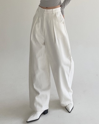 soft cotton pintuck pants (2color)