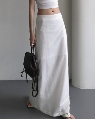 nylon high long skirt (2color)