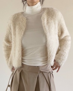 soft fur knit cardigan (2color)