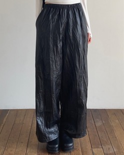 leather wrinkle pants (2color)