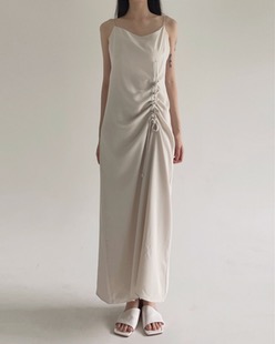 one side shirring dress (3color)