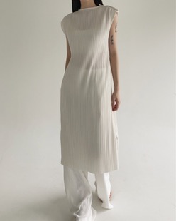 shoulder button pleats dress (3color)