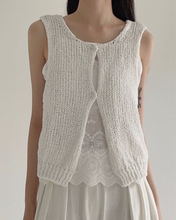 two button knit vest (2color)