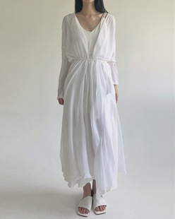 linen robe long cardigan (2color)