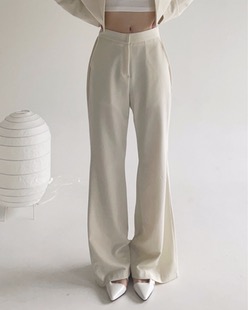 creamy back slit pants (3color)