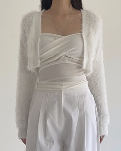 soft fur short cardigan (4color)