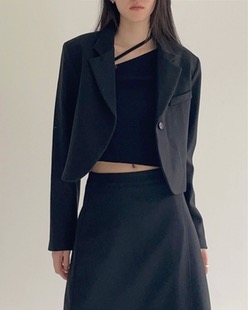 flow wool cropped jacket (2color)