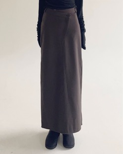 diagonal waist slit skirt (2color)