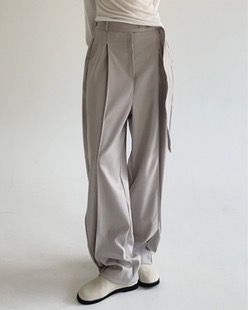 tapered strap slacks (2color)