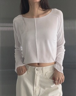 natural cropped tee (3color)