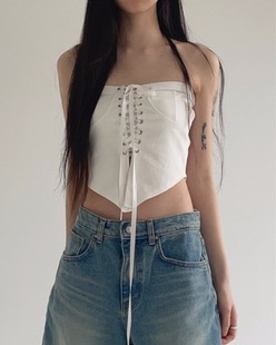 corset eyelet top (3color)
