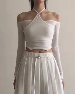 layered halter tee (2color)