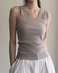 twin shoulder sleeveless (3color)