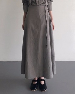 dry cotton hul maxi skirt (4color)