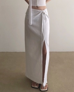 danbi linen slit skirt (3color)