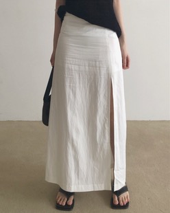 side slit a-line maxi skirt (2color)
