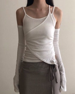 warmer set span sleeveless (2color)