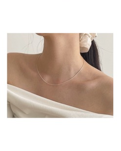 [silver925] simple thin necklace
