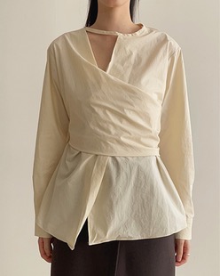 dry cotton wrap blouse (3coloe)