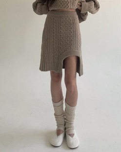 cable arch wool knit skirt (2color)