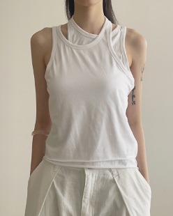 double strap sleeveless (2color)