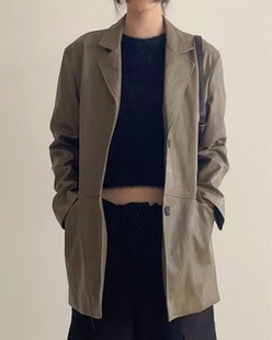 standard leather jacket (2color)