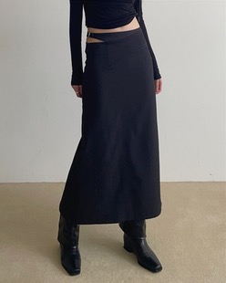side buckle maxi skirt (2color)