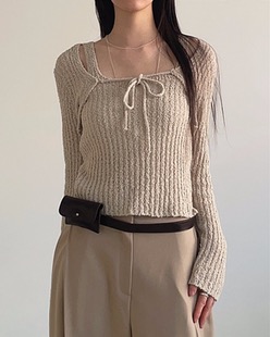 selly knit bolero set (3color)